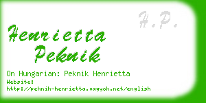 henrietta peknik business card